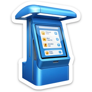 Digital Kiosk + blue interface + public info, Street Advertisements. sticker