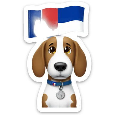 snoopy with french flag sticker