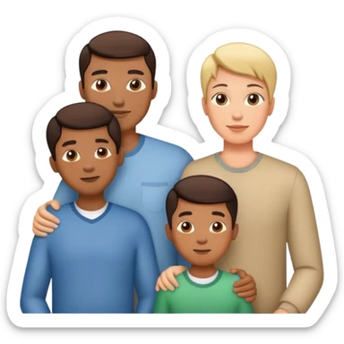 dad, mom and 2 sons sticker
