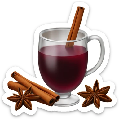 Mulled wine with star anise sticker