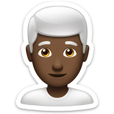 Light-eyed dark-skinned white man making coffee sticker