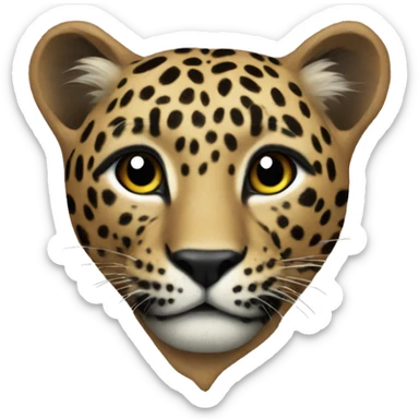 Leopard heart sticker