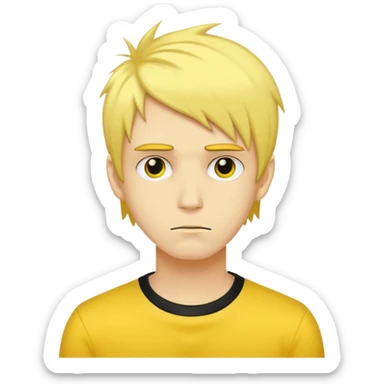 Make an yellow man like this 🙄 and make him have emo hairs sticker
