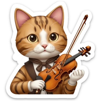 Cat playing violin sticker