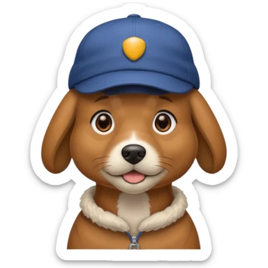 Perro con gorra sticker