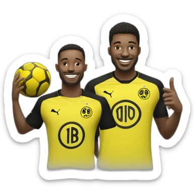 Un supporteur de dortmund avec un supporteur du psg entrain de pleurer sticker