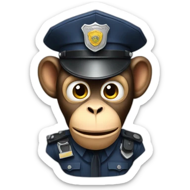 police monkey sticker