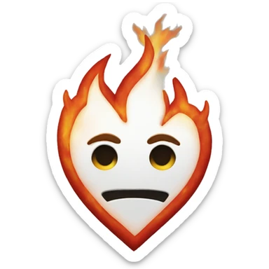 Fire heart  sticker