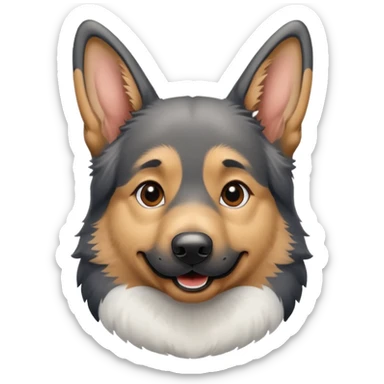 German Shepherd in snow ios emoji sticker