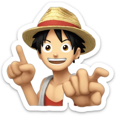 Luffy Say hi hand up sticker