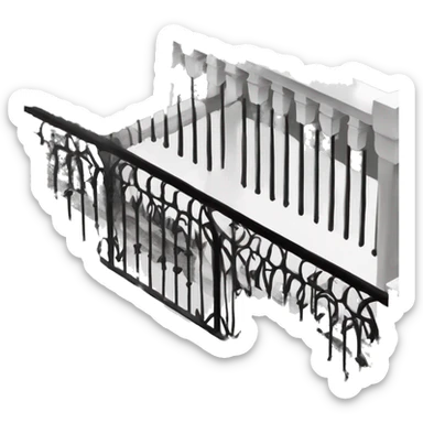 create an emoji in black and white representing a veranda(Balcony). Make it plain and simple without much detail. Make its fence as Glass balustrade. sticker