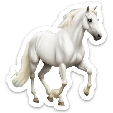 White trotting horse sticker