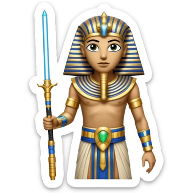 King tut with lightsabers  sticker