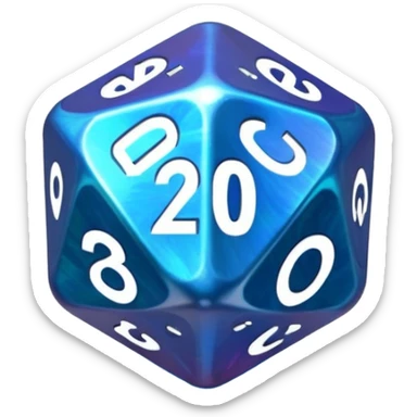 dnd d20 dice with magic sticker