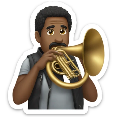 Sousaphone and trombone crossbreed sticker