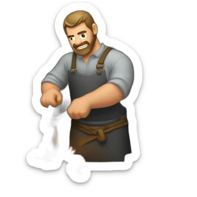 A Blacksmith forging sticker