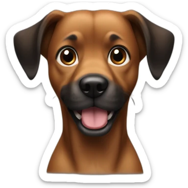 dog brown black spits ears slightly longer hair sticker