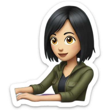 nico-robin-with-a-macbook sticker