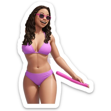 girls having fun at the pool sticker