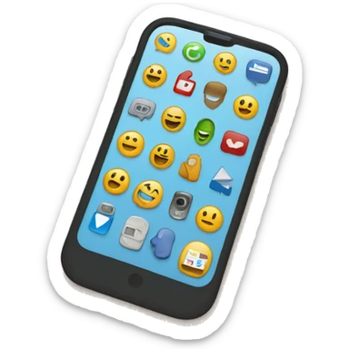 Cell phone with social network icons around sticker