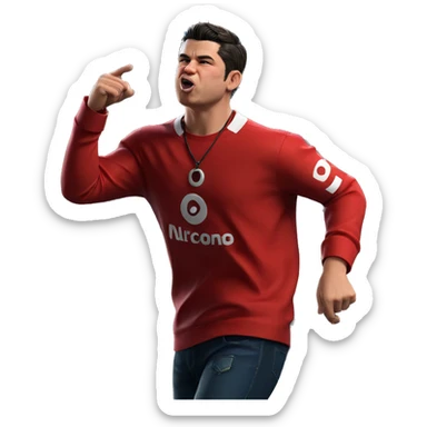 meme boy in red shirt sticker
