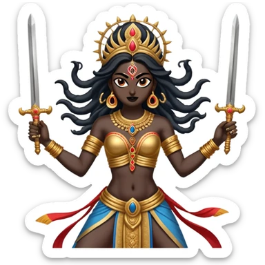 Hindu lordess Kali weapon  sticker