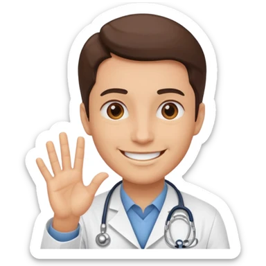 cartoon face for  a doctor and he said ok sticker