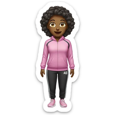 a woman wearing a tracksuit sticker