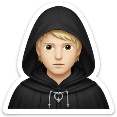 Hooded blonde man sticker