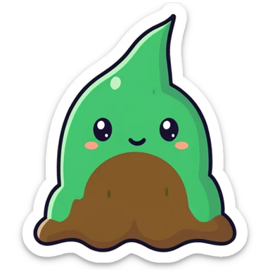 A dark green💩 crying sticker