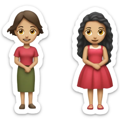 Rosa roja y una chica agarrándose sticker