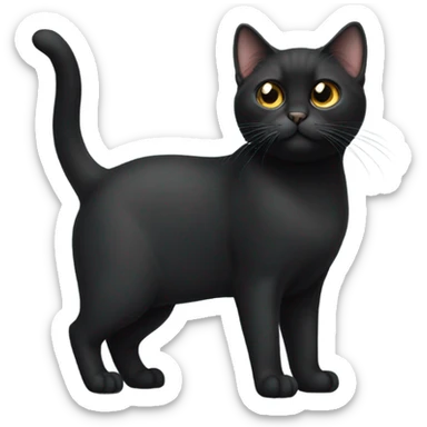 Black munchkin cat sticker