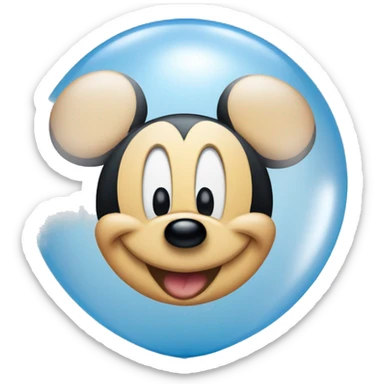 Micky Mouse ears icon blue balloon inside a clear balloon sticker