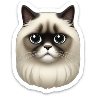 himalayan cat black frown sticker