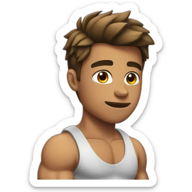 Muscle teen guy sticker