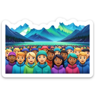 something that represents the aurora borealis lights and queer community sticker