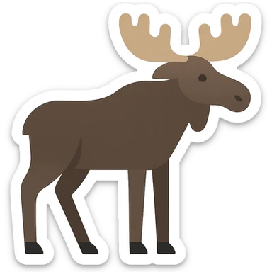 Flat design style moose sticker
