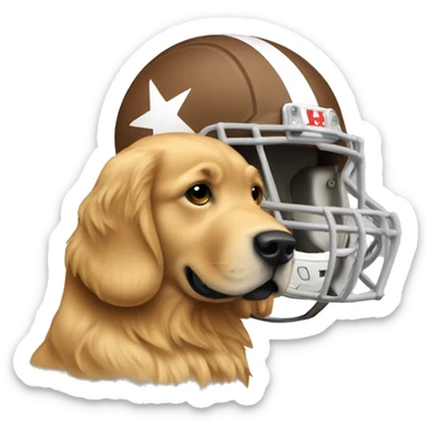 golden retriever with texas football helmet  sticker