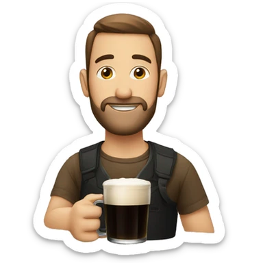 Man drinking a pint of Guinness  sticker