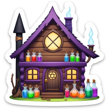 Witchy cabin and potions  sticker