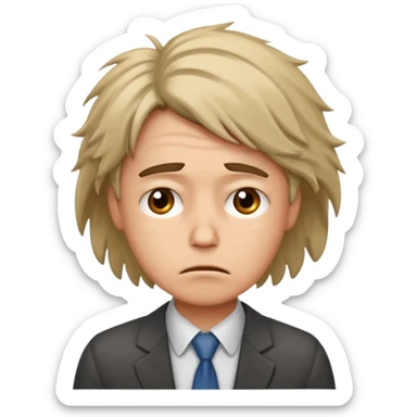 office worker in stress do not want to talk sticker