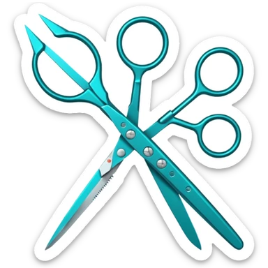 scissors teal  sticker