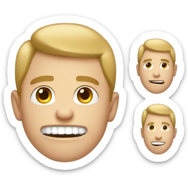 WHITE young male with big teeth and eyes that are wide apart sticker