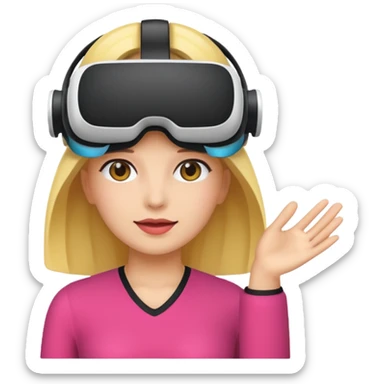 VR wearing woman sticker