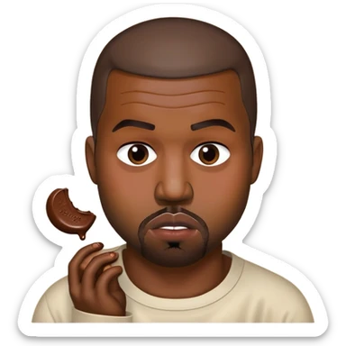 Kanye west eating the poop emoji sticker