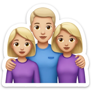 a gay man with three girls sticker