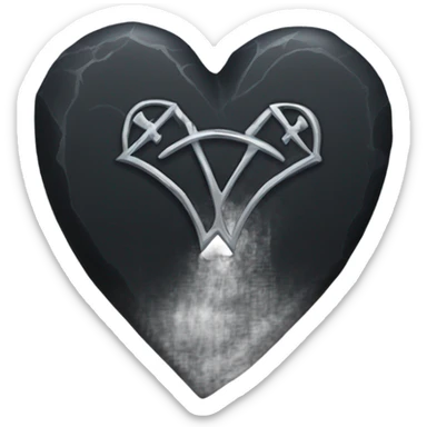 a black tombstone with the inscriptions in silver RIP  silver heart in the center sticker