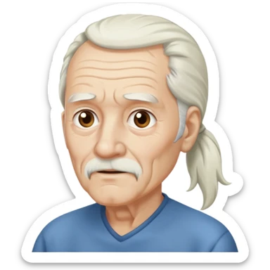 Old man with long white pony tail sticker