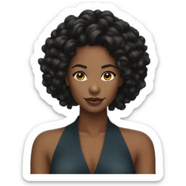Beautiful Black women long kinky hair sticker
