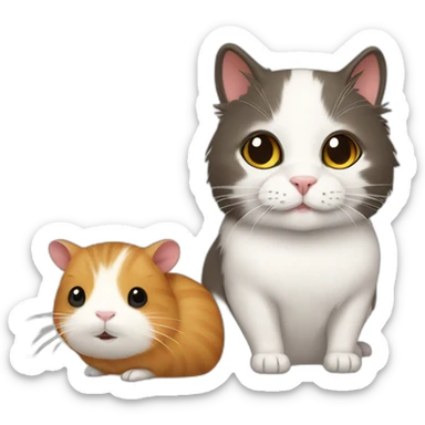 Cat and Guinea pig sticker